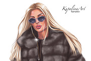 Winter Fashion girl clipart, an Illustration by KupalinaArt (Thumbnail 5 of 6)