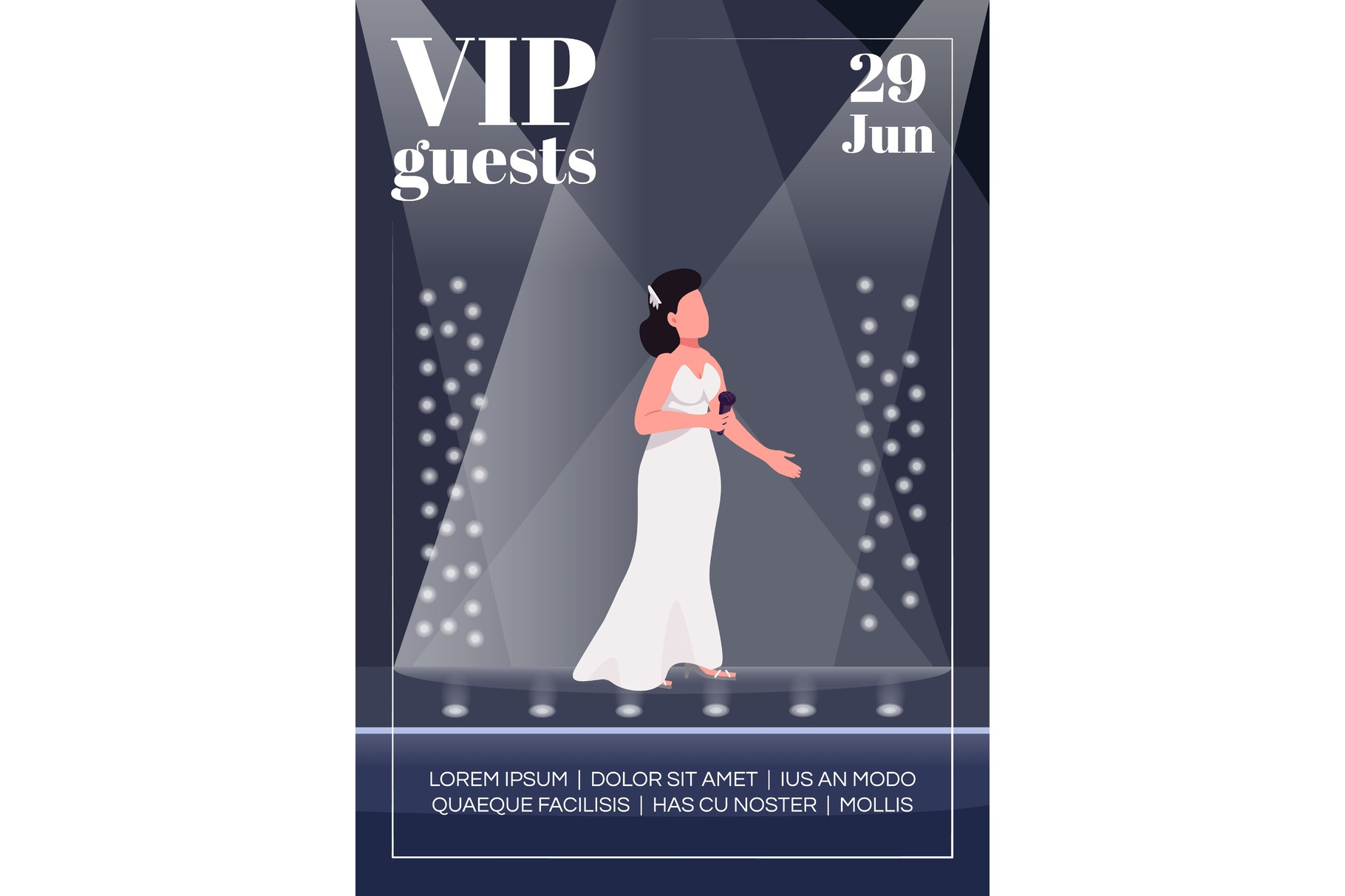 Vip guests poster flat template, a Flyer Template by IMG visuals characters