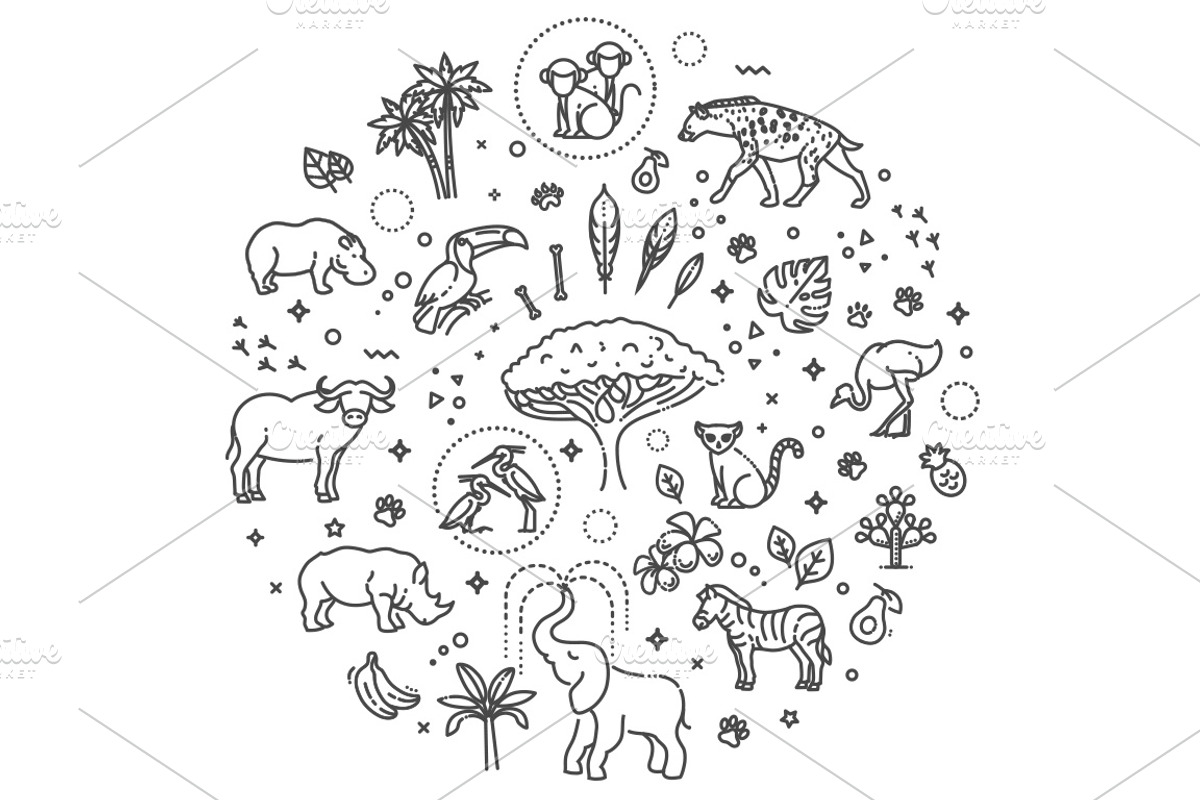 Vector African Animals, an Animal Illustration by Tettygreen (Photo 1 of 3)