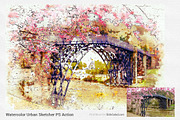 Watercolor Urban Sketcher PS Action, an Action Add-On by SlideSalad (Thumbnail 19 of 21)