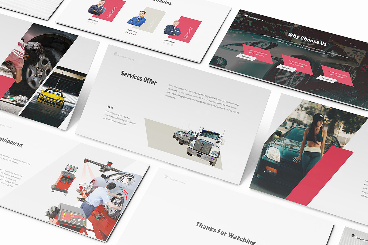 Car Repair Powerpoint Template, a Presentation Template by Formatika Studio