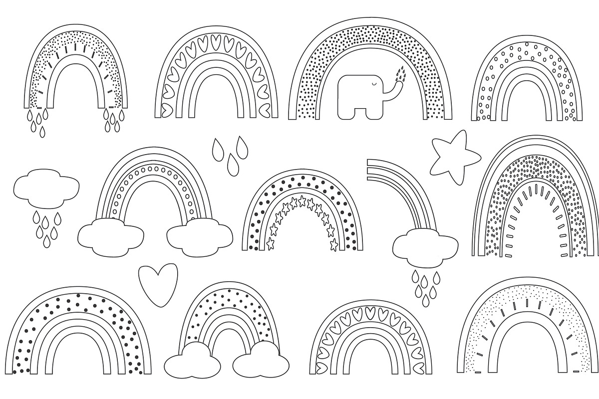 Rainbow Stamp Brushes for Procreate, a Brush Add-On by Phat Happy Life (Photo 2 of 2)