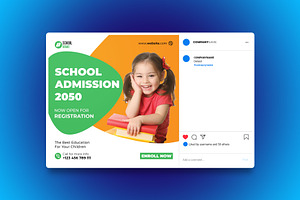 School Admission Social Media Post, a Social Media Template by designSultan