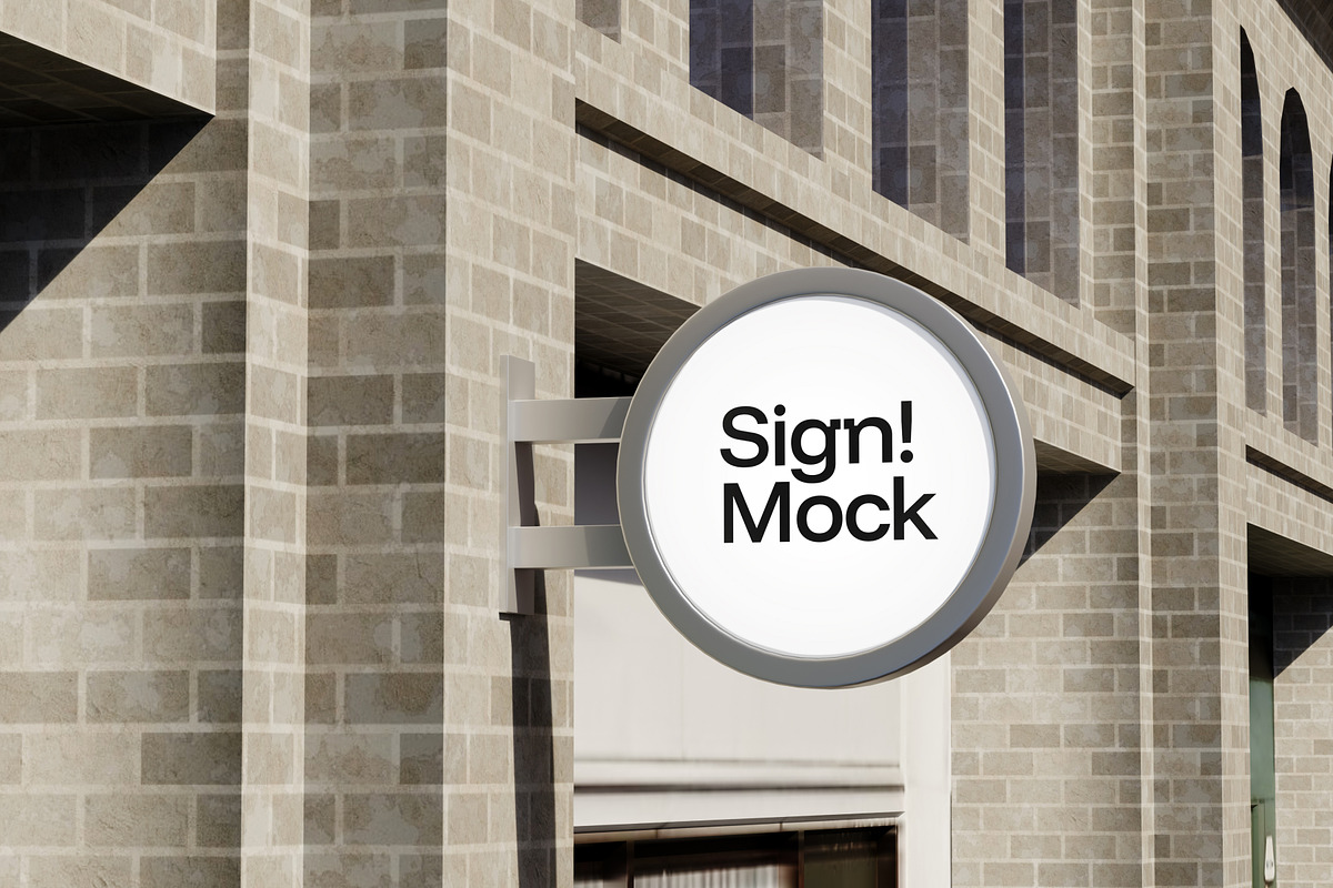 Store Signboard Mockup, an Advertising Mockup by SLAB! Design (Photo 4 of 8)