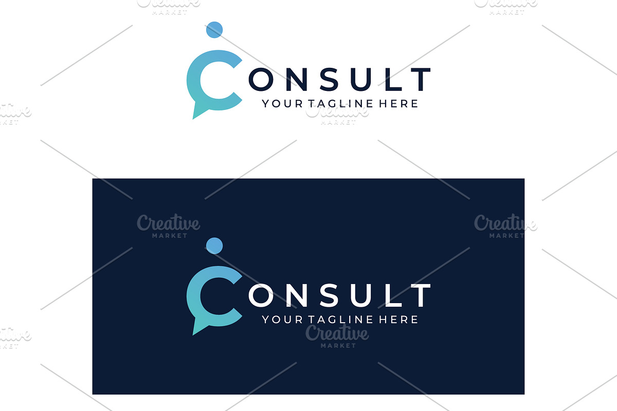 Consultation logo with bubble chat, a Branding & Logo Template by LOGOCREATIVE