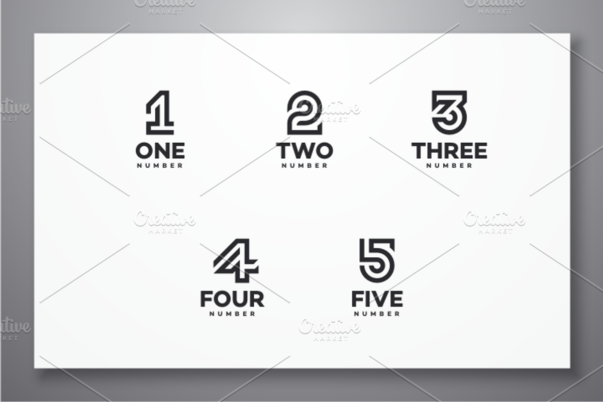 10 Number Logo Bundle Set - 0 to 9
