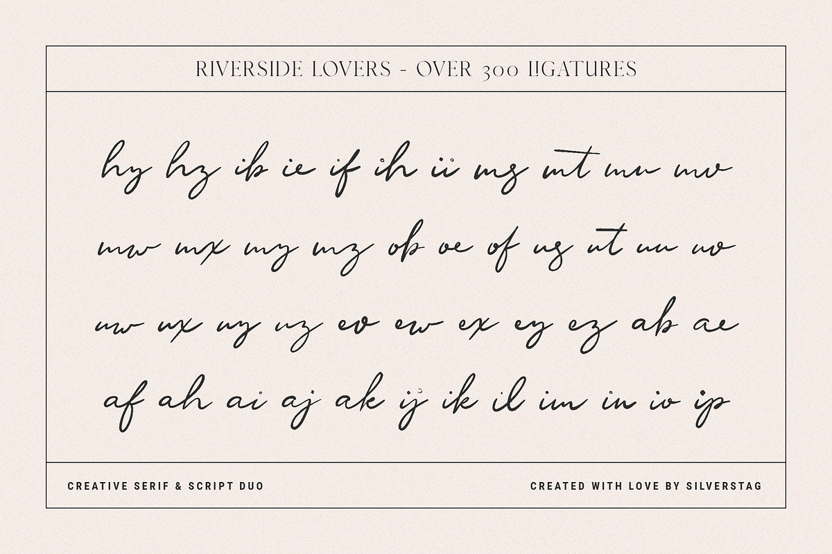 Riverside Lovers - Elegant Font Duo, a Serif Font by SilverStag Type Foundry (Photo 17 of 20)