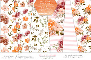 Orange Pink Fall Watercolor Flowers, an Illustration by Essem Creatives (Thumbnail 10 of 12)