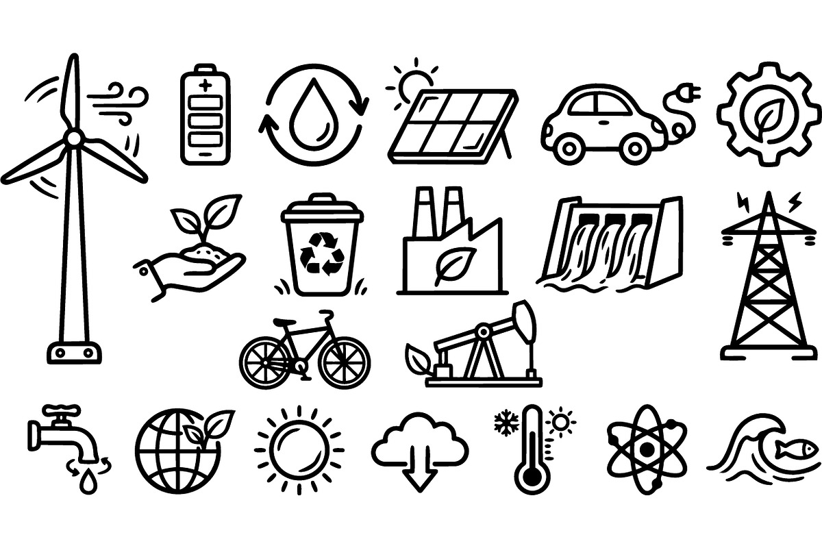 Eco Energy Icon Set SVG, an Illustration by designvectx (Photo 2 of 3)