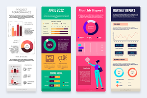 Monthly Reports Vertical Infographic