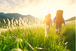 Hikers with backpacks walking, a Sports & Recreation Photo by Lermont51