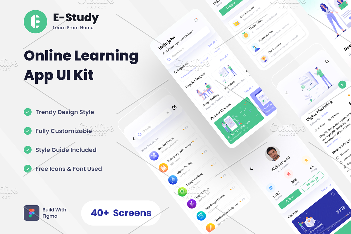 E-Study | Online Learning Mobile App, an App Template by Pixency (Photo 1 of 8)