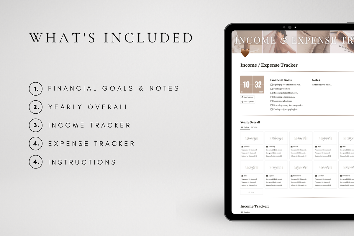 Income & Expense Tracker Template, a Templates & Theme by BRANDcontent