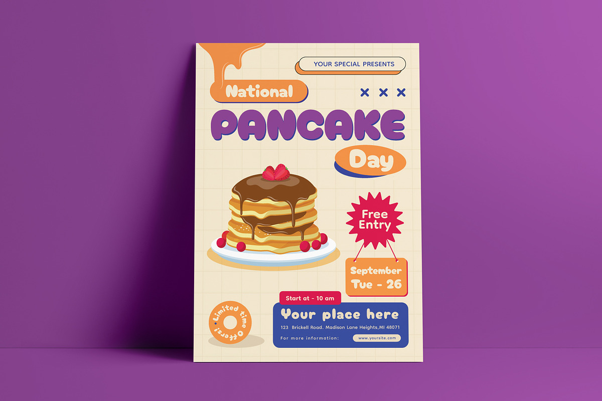 Pancake Day Flyer Template, a Flyer Template by VictorThemes