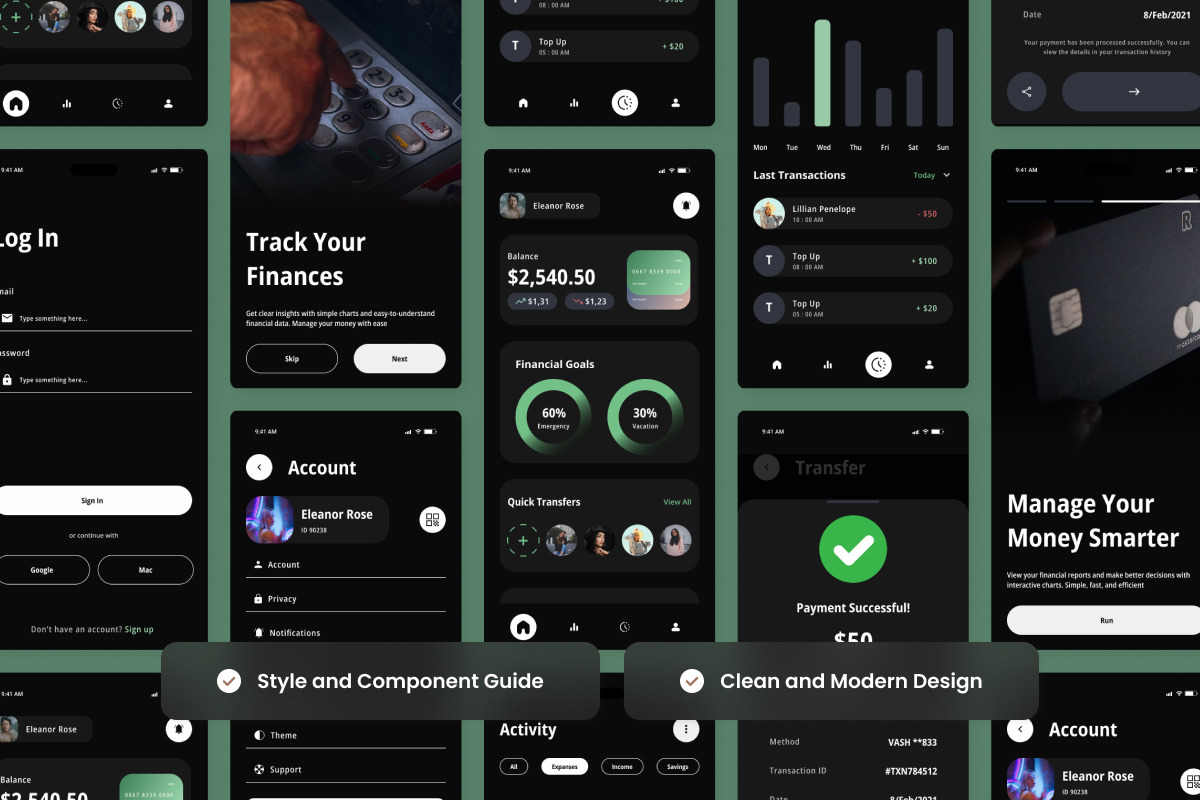 Finch -  App UI Kit for Banking, an App Template by twinstd (Photo 3 of 5)