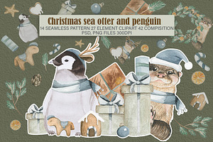 Christmas Clipart Penguin And Otter