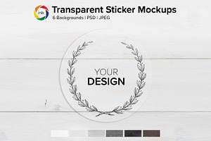 Clear Sticker Mockup Bundle - PSD