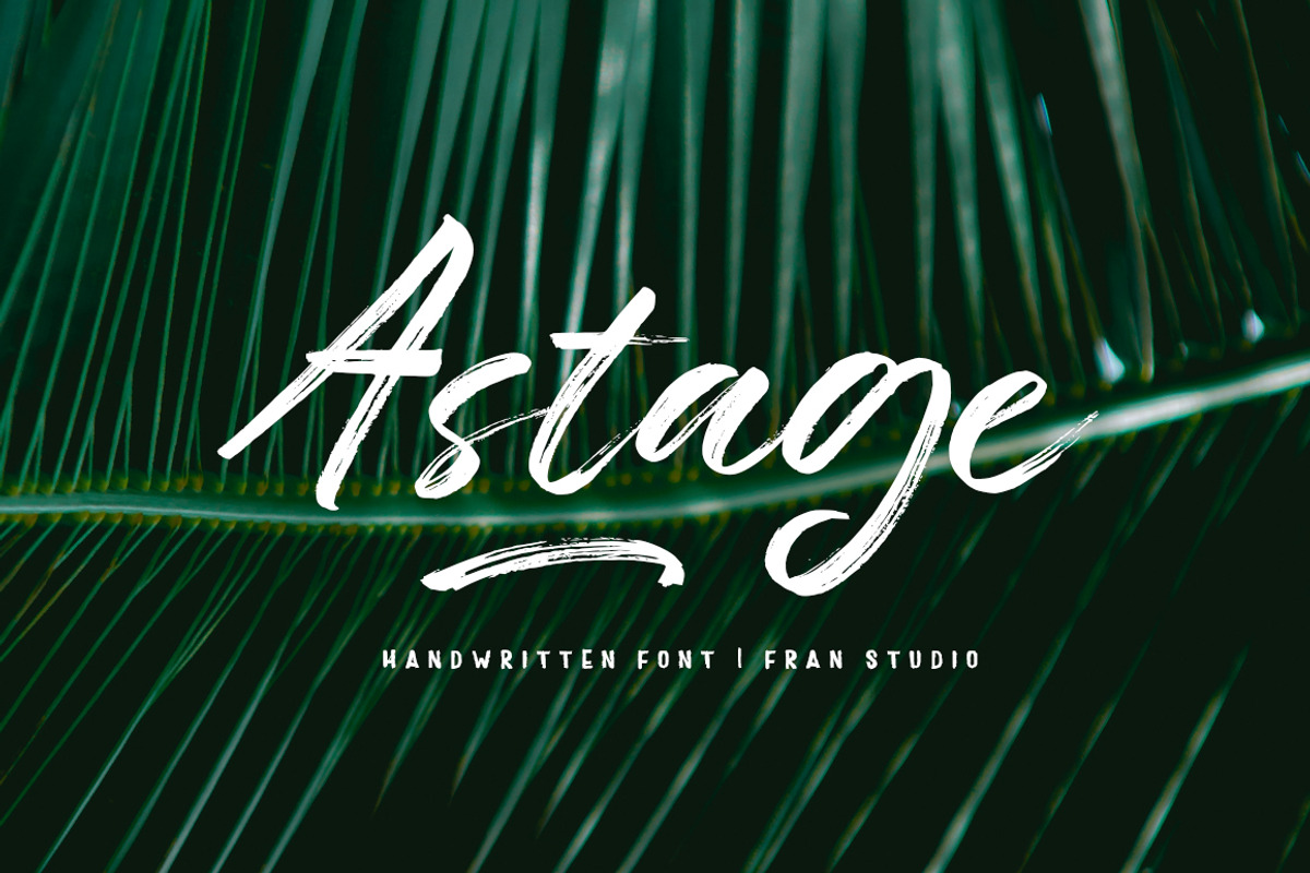 Astage Brush font, a Script Font by Franstudio (Photo 1 of 5)