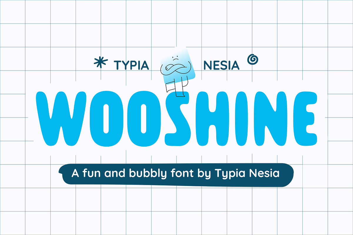 Wooshine - Fun & Bubble Sans Serif, a Sans Serif Font by Typia Nesia (Photo 1 of 11)