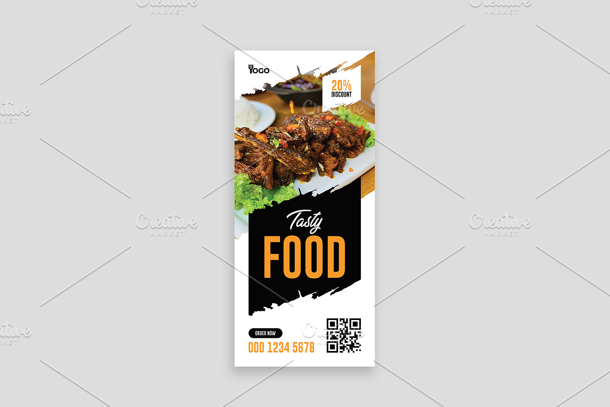 Restaurant Food Rack Card Dl Flyer, a Flyer Template by Shahjahangdb1