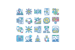 Wealth Finance Capital set Icons, an Object Illustration by pikepicture
