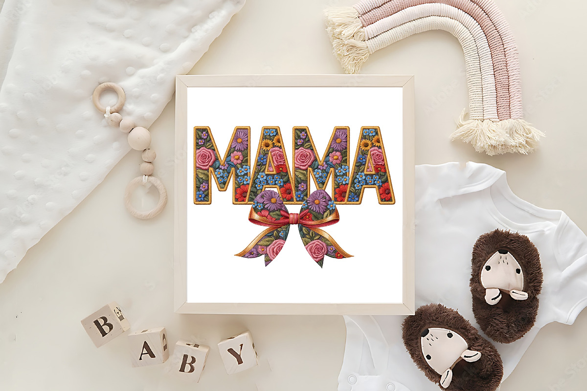 Floral Mama Bow PNG, an Illustration by CraftArtStudio (Photo 4 of 4)