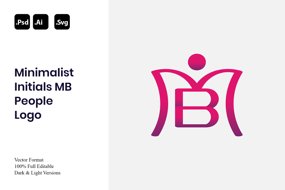 Minimalist Initials MB People Logo, a Branding & Logo Template by Luxury Logos (Photo 1 of 4)