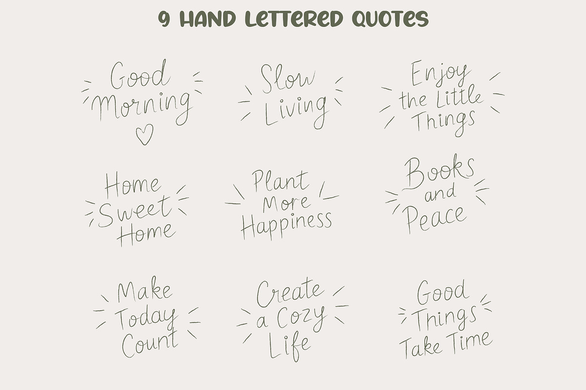 Cozy Cottagecore Quote Set, an Object Illustration by OREHOVKA (Photo 3 of 4)