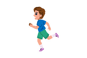 Happy child running, exercising and, a Sport Illustration by pikepicture