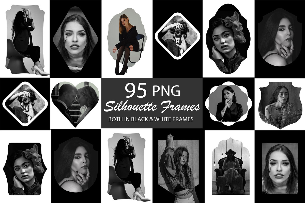 Silhouette Frames PNG Photo Overlays, a Background Graphic by Chipshpow Graphics (Photo 1 of 10)