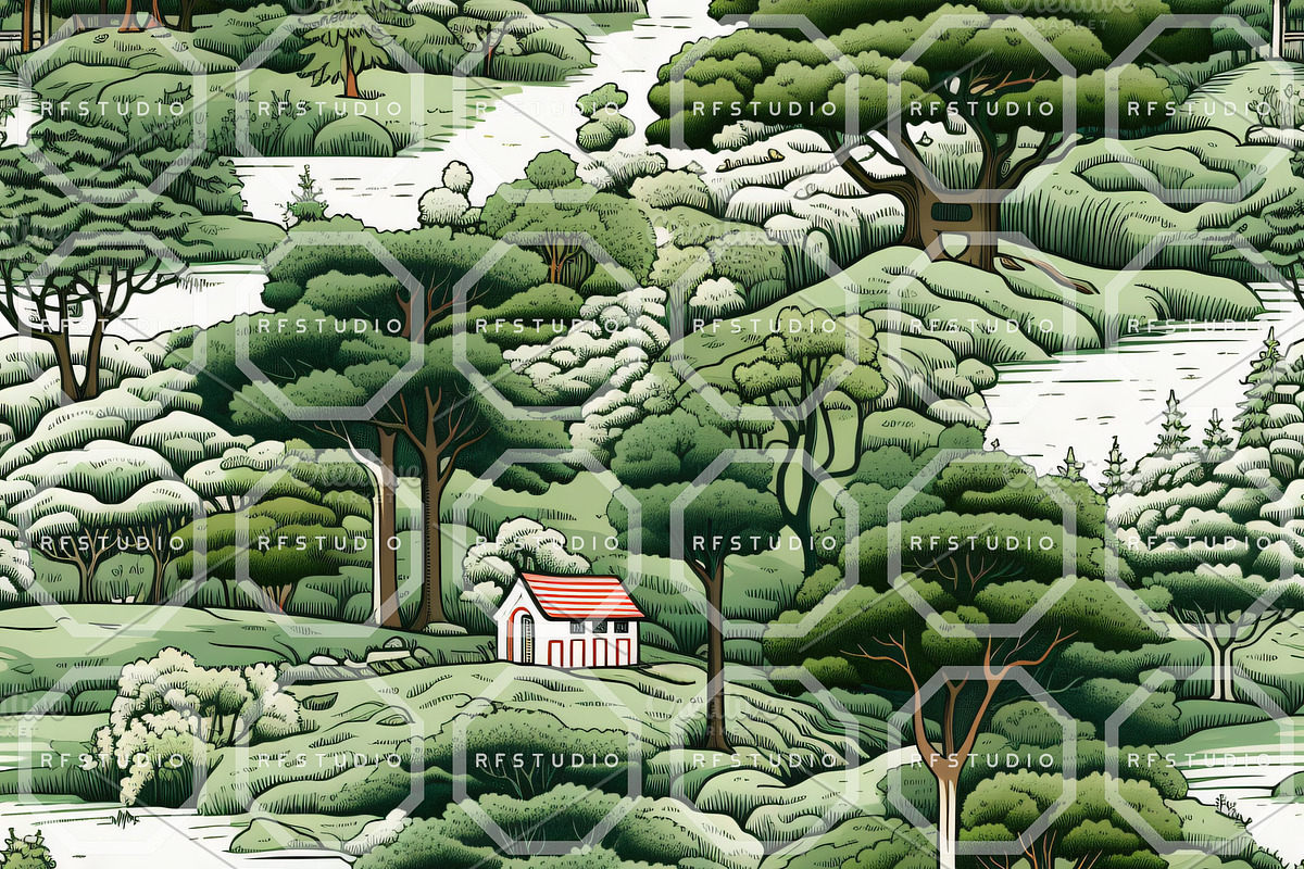 JADE CHINOISERIE. Toile de Jouy, a Pattern Graphic by RefinedFantasyStudio (Photo 7 of 9)