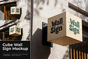 Cube Wall Sign Mockup, an Advertising Mockup by Pitchlook.Studio (Thumbnail 1 of 4)