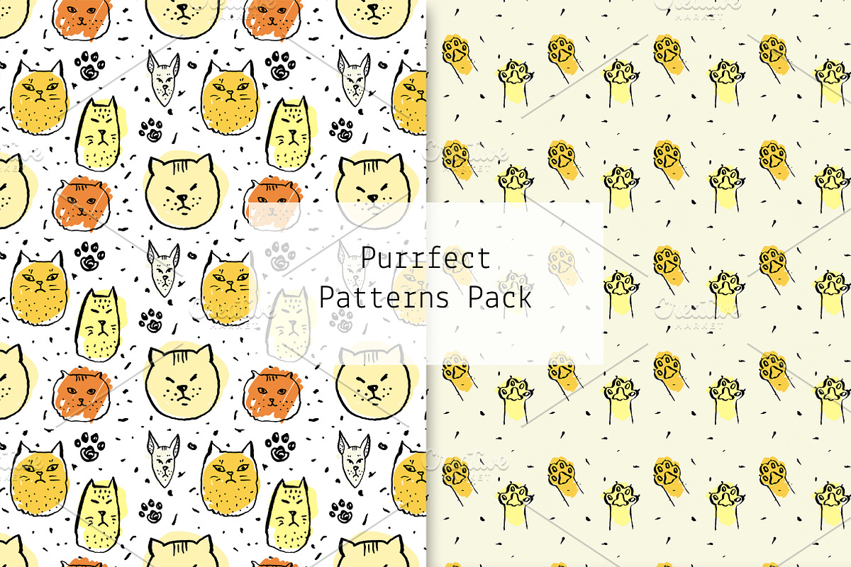 Purrfect Patterns Pack, a Pattern Graphic by Lyolya Profitrolya (Photo 1 of 3)