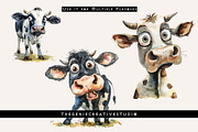Cartoon Cow PNG Clipart Set, an Animal Illustration by Geniecreativestudio (Thumbnail 6 of 9)