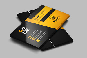 Modern Orange Black Business Card