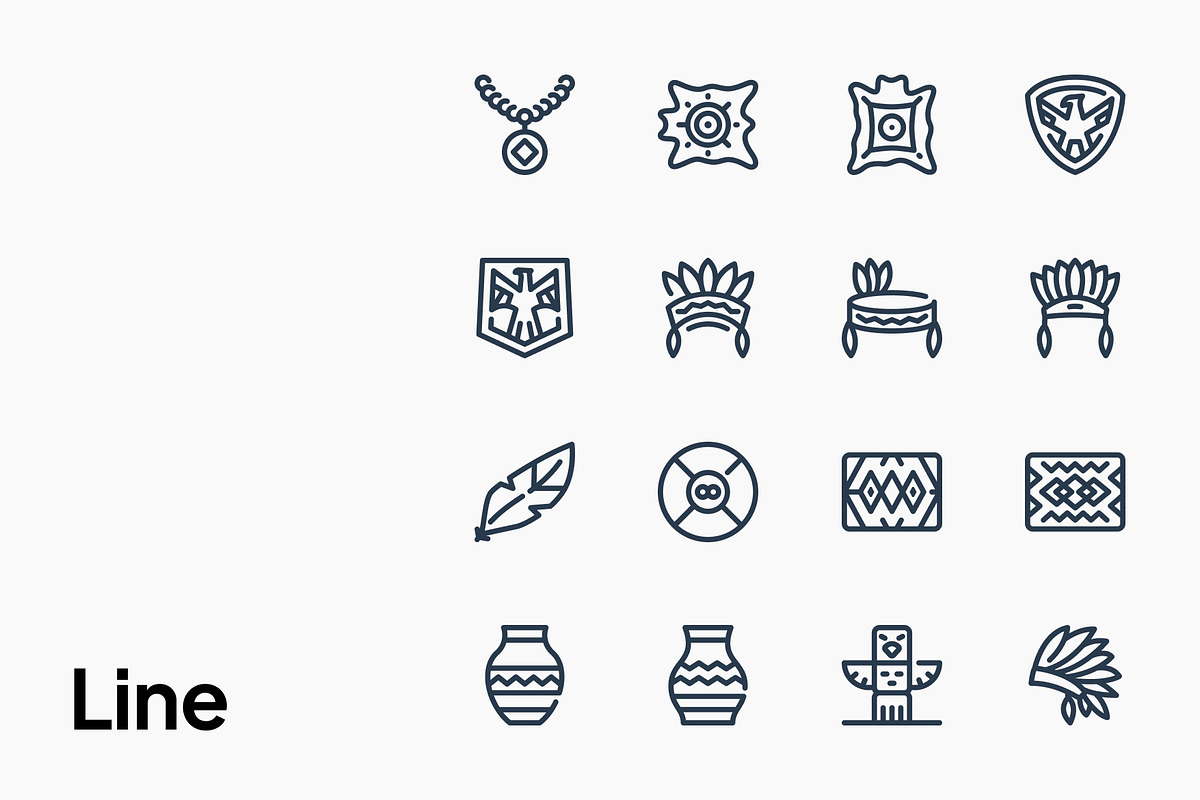 Native American Decoration Icon Set, a Duotone Icon by Eklip Studio (Photo 3 of 4)