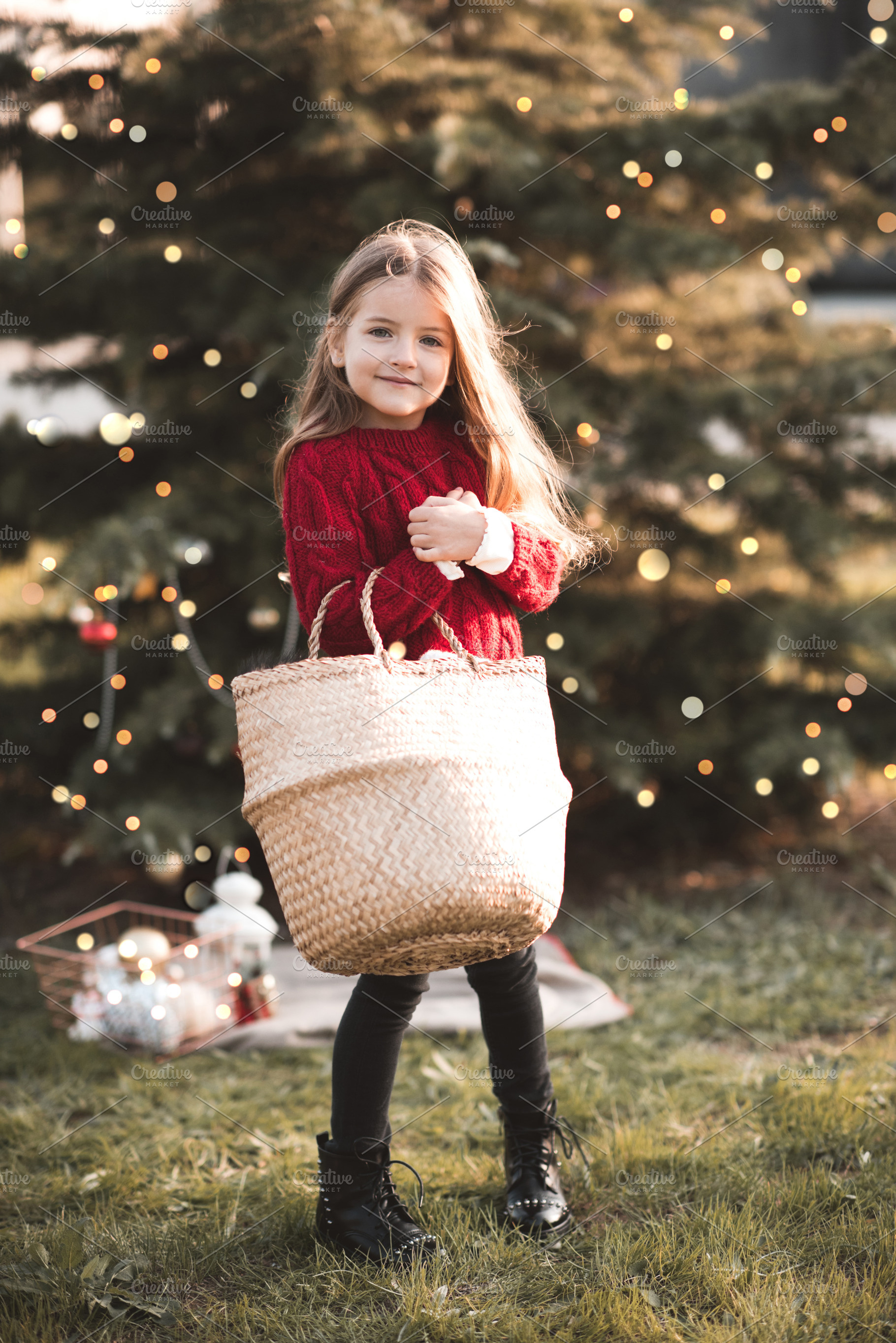 Cute kid girl outdoors containing 5, cute, and sweet, a Holiday Photo by morrowlight