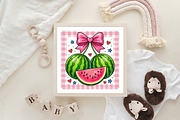 Watermelon Coquette Bow Summer PNG, an Illustration by CraftArtStudio (Thumbnail 4 of 4)