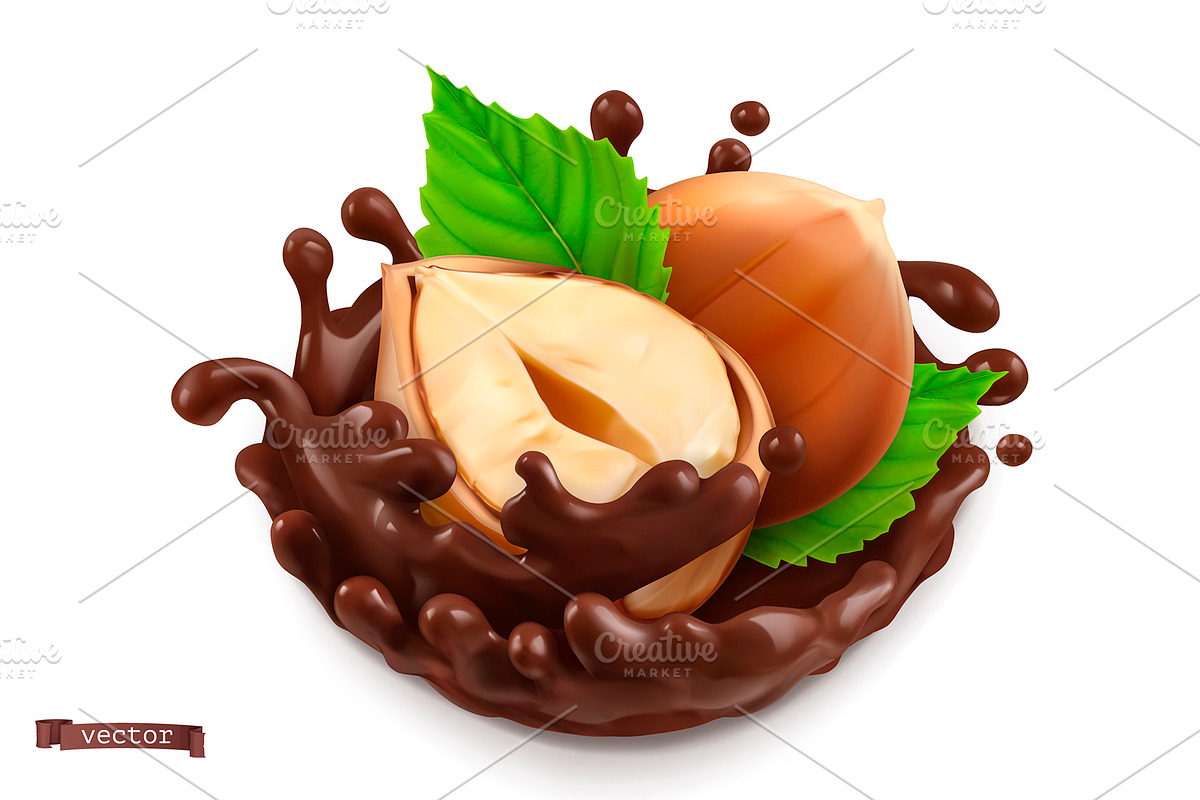 Chocolate cookies with peanuts, set, a Decorative Illustration by Allevinatis Studio (Photo 6 of 8)