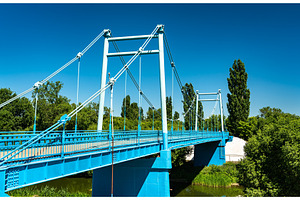 Footbridge across the Tsna River in, an Architecture Photo by Leonid Andronov