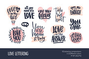 Handwritten love quotes set, a Decorative Illustration by Good Studio (Thumbnail 1 of 9)