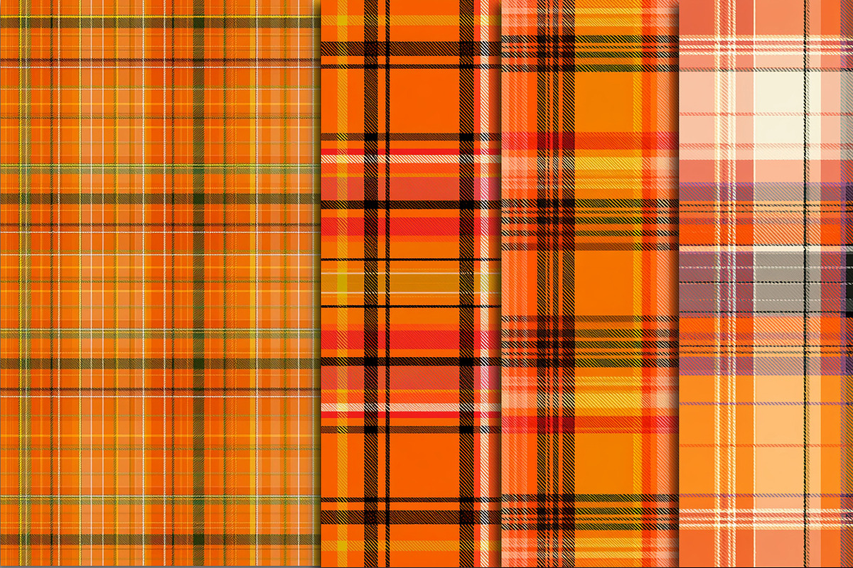 Orange Plaid Halloween Paper 12x12, a Texture Illustration by Area (Photo 10 of 17)