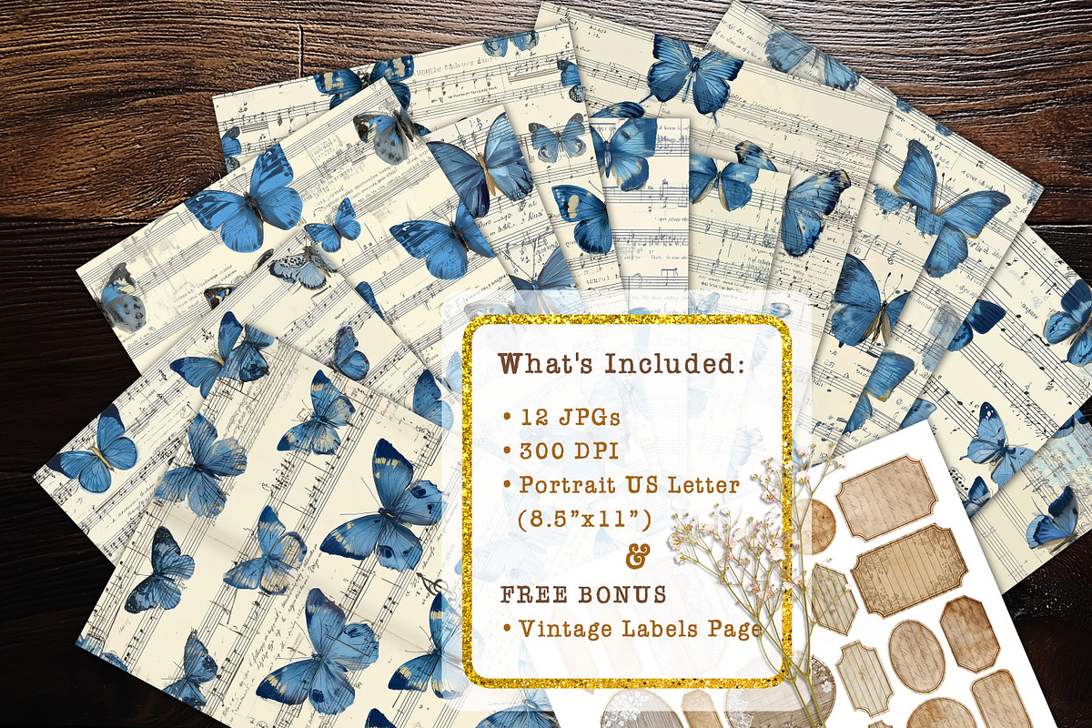 Blue Butterfly Sonata Scrapbooks, a Background Graphic by V Design Creator (Photo 7 of 12)