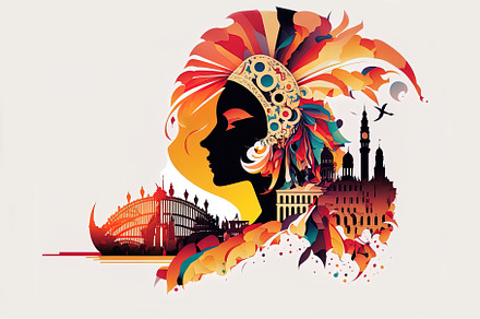 Festive Scene of Venice Carnival, an Abstract Photo by Shootdiem