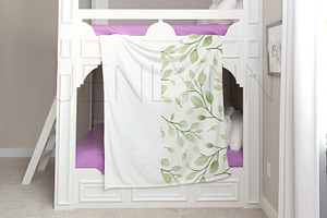 Girls Minky Blanket Mockup Bunk Bed