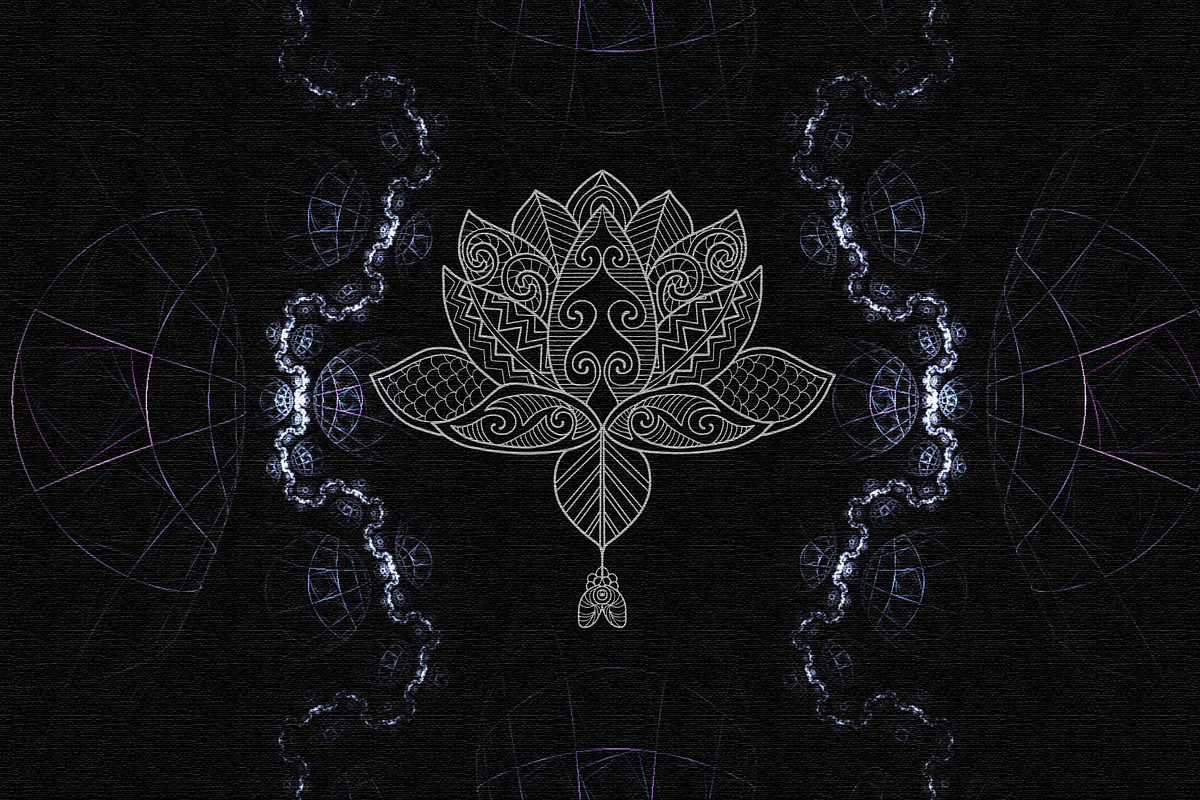 5 Black & White Maori Lotuses, a Pattern Graphic by Natsuhisui (Photo 2 of 5)
