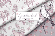Garden bird. Pattern and motifs., a Pattern Graphic by AnaGuziiArt (Thumbnail 1 of 15)
