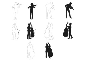 Musical Musician Figure Poses Set 1