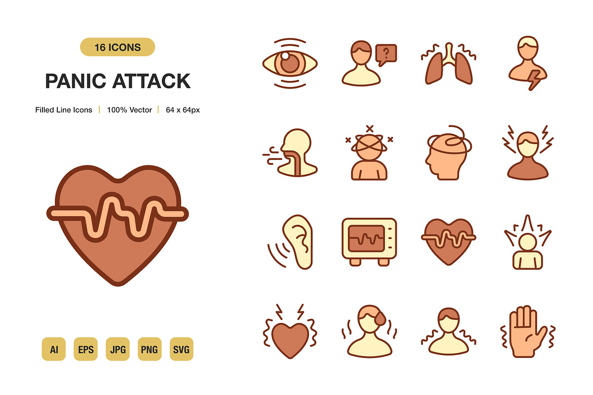 Panic Attack Color Icons, an Icon by Spacepixel Creative