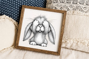 Funny Bunny Sketch Clipart, an Illustration by Libby Wishes (Thumbnail 3 of 8)